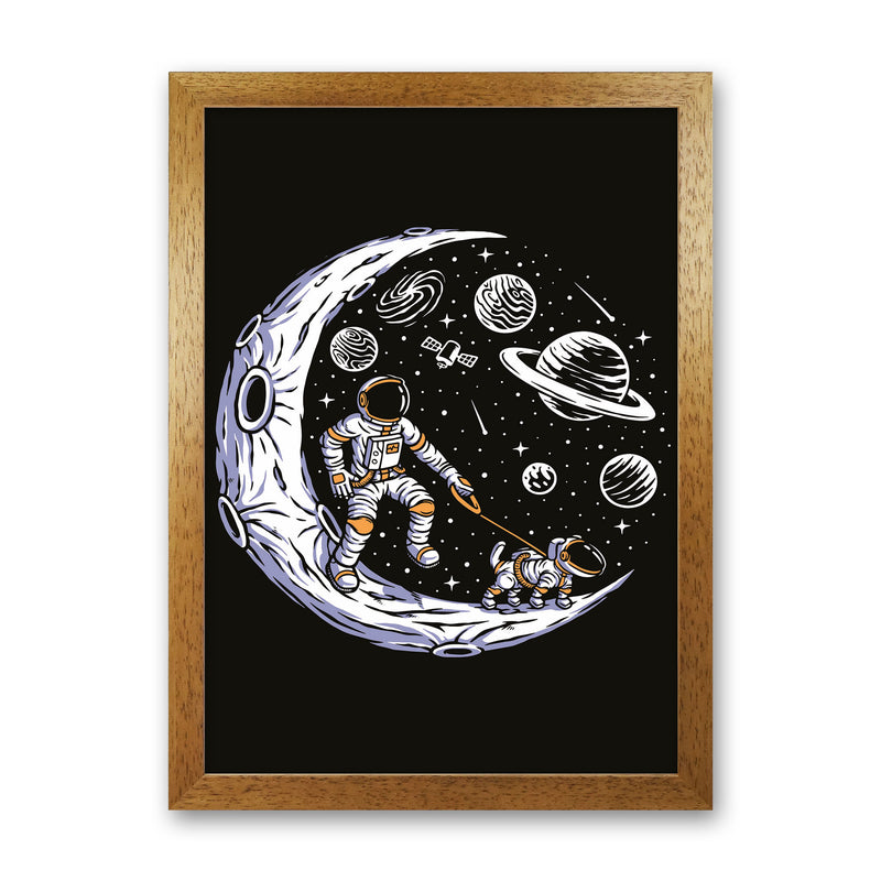 Doggie Moon Walks Art Print by Jason Stanley Oak Grain