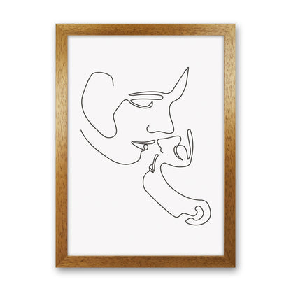 One Line Kiss Art Print by Jason Stanley Oak Grain