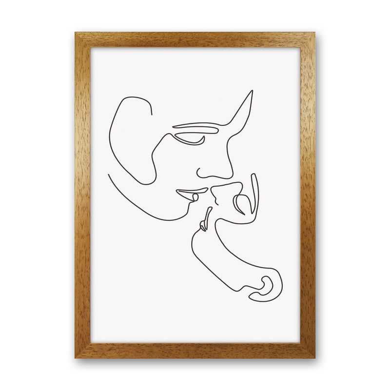 One Line Kiss Art Print by Jason Stanley Oak Grain