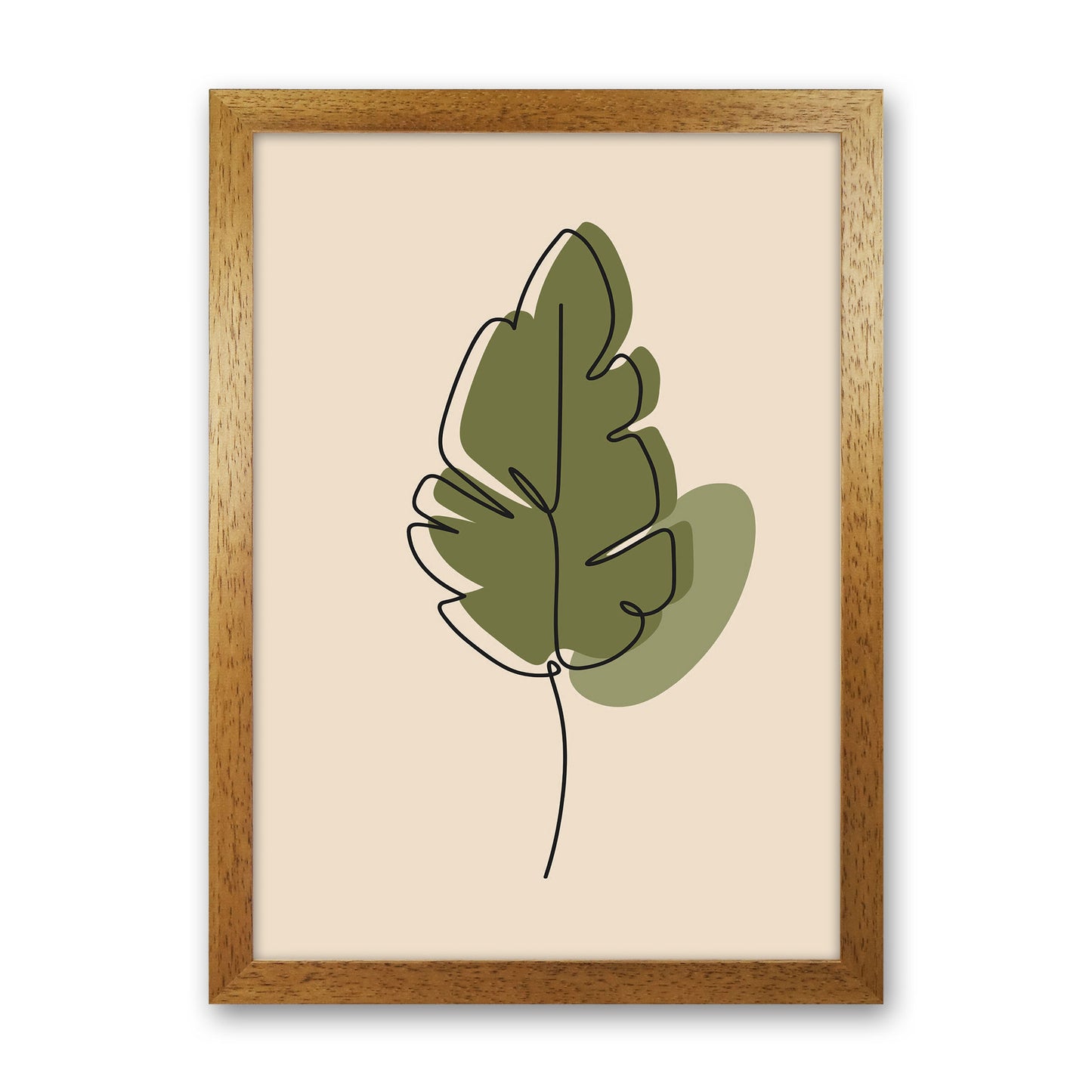 Abstract One Line Leaf Drawing III Art Print by Jason Stanley Oak Grain