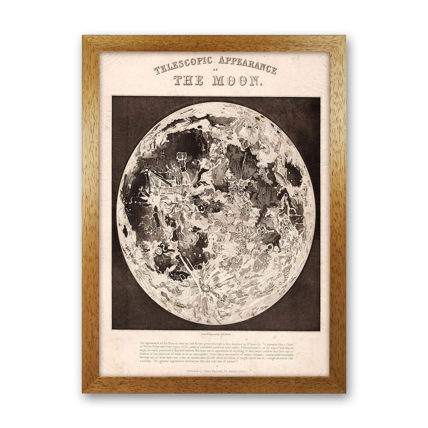 Telescopic Appearance Of The Moon Art Print by Jason Stanley Oak Grain