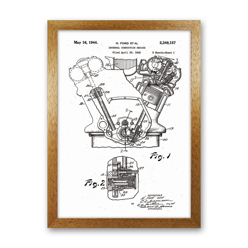 Ford Internal Combustion Engine Patent Art Print by Jason Stanley Oak Grain