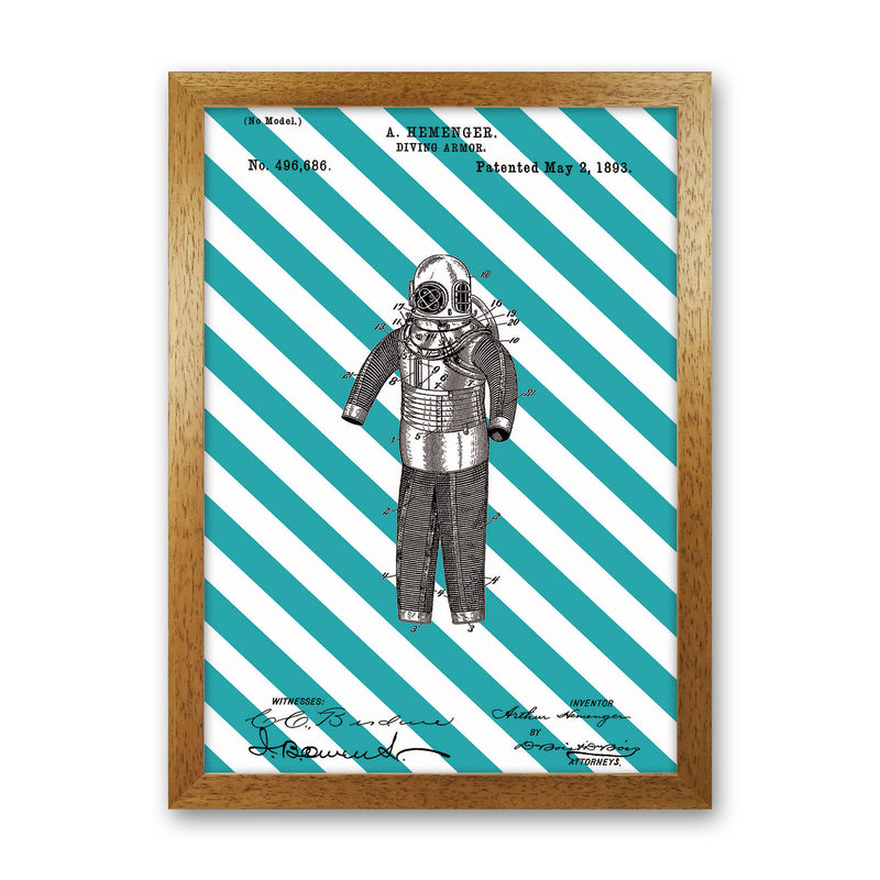 Diving Armor Patent Side Stripe Art Print by Jason Stanley Oak Grain