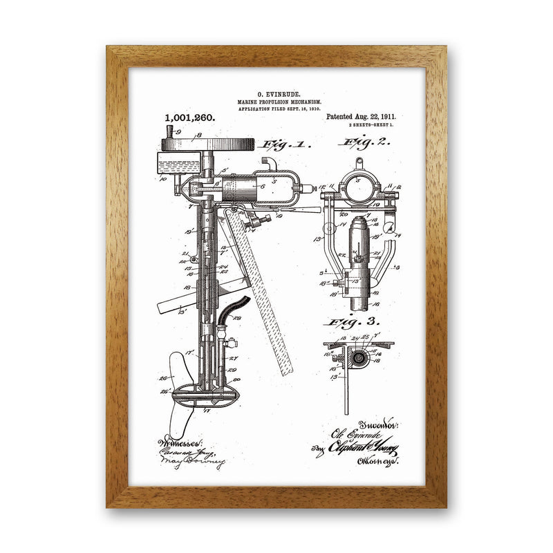 Outboard Boat Propeller Patent Art Print by Jason Stanley Oak Grain