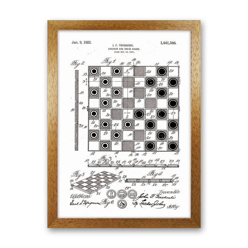 Chess And Checkers Board Patent Art Print by Jason Stanley Oak Grain
