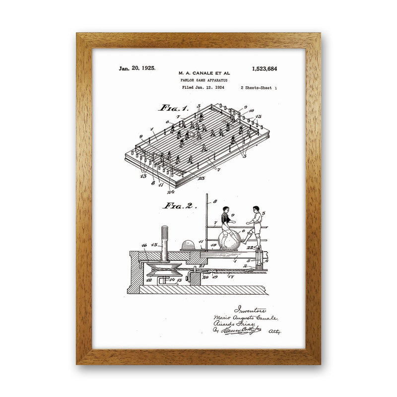 Vintage Foos Ball Table Patent Art Print by Jason Stanley Oak Grain
