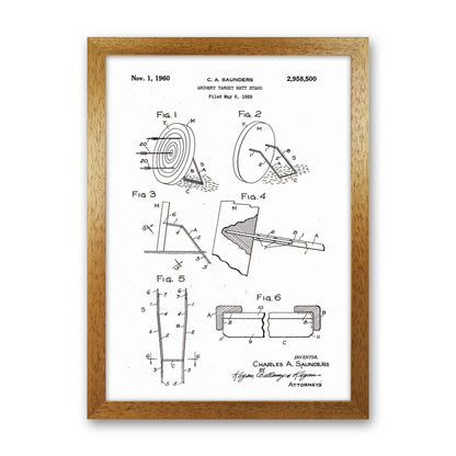 Archery Target Stand Patent Art Print by Jason Stanley Oak Grain