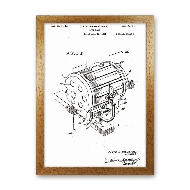 Cinema Spot Light Patent Art Print by Jason Stanley Oak Grain