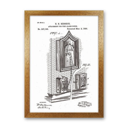 Fire Alarm Box Patent Art Print by Jason Stanley Oak Grain