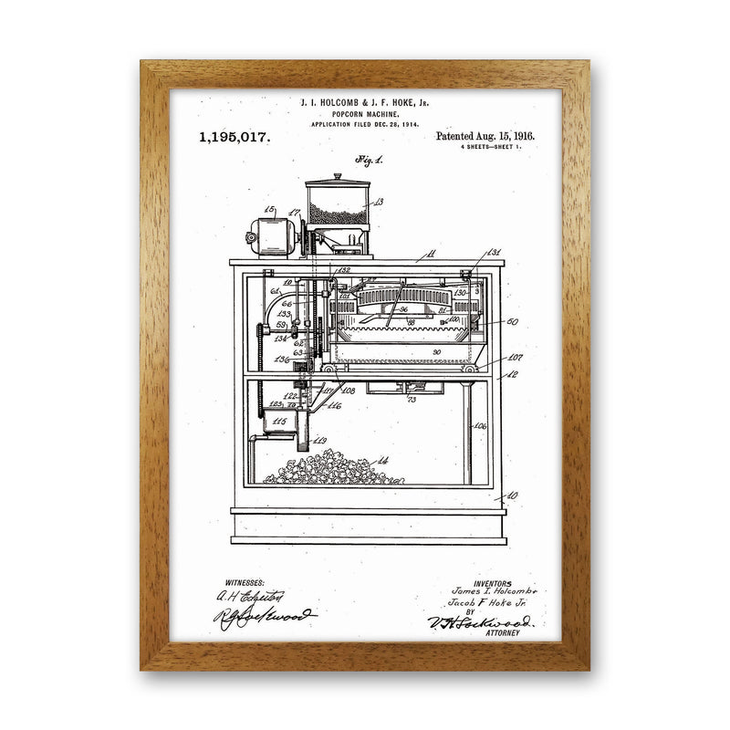 Popcorn Machine Patent Art Print by Jason Stanley Oak Grain