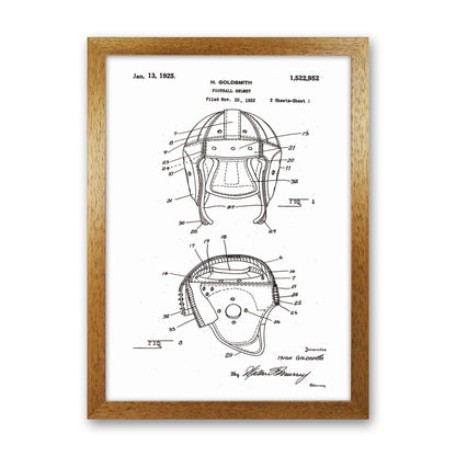 Football Helmet Patent Art Print by Jason Stanley Oak Grain