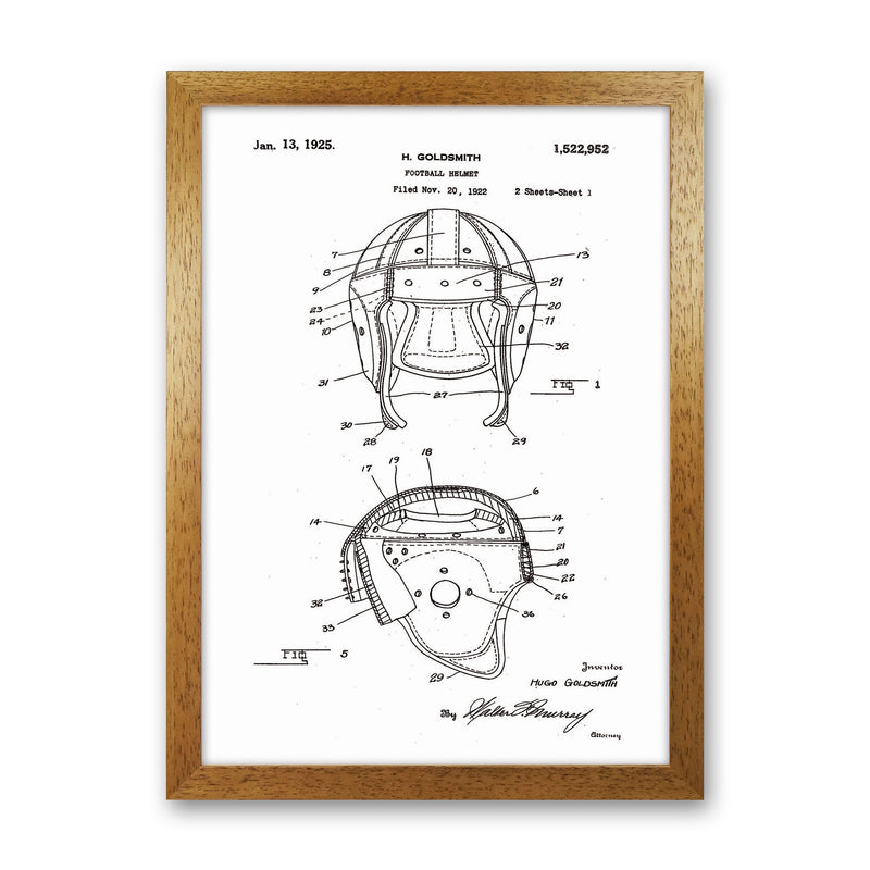 Football Helmet Patent Art Print by Jason Stanley Oak Grain