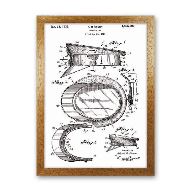 Police Man Hat Patent Art Print by Jason Stanley Oak Grain