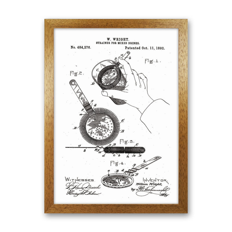 Drink Strainer Patent Art Print by Jason Stanley Oak Grain