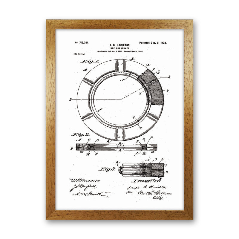 Life Preserver Patent Art Print by Jason Stanley Oak Grain