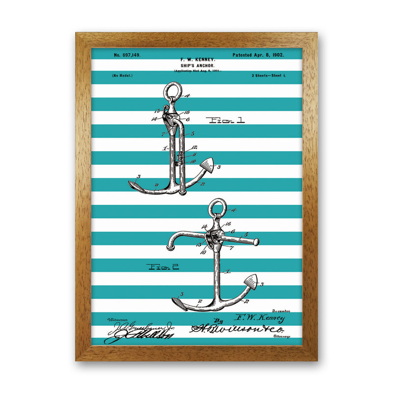 Anchor Patent Stripe Art Print by Jason Stanley Oak Grain