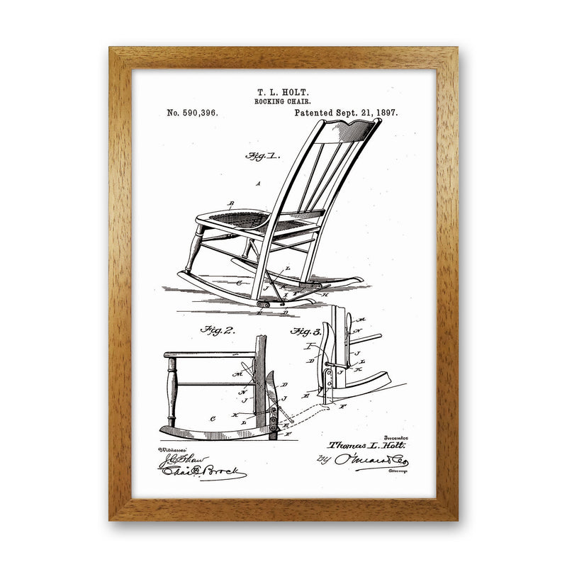Rocking Chair Patent Art Print by Jason Stanley Oak Grain