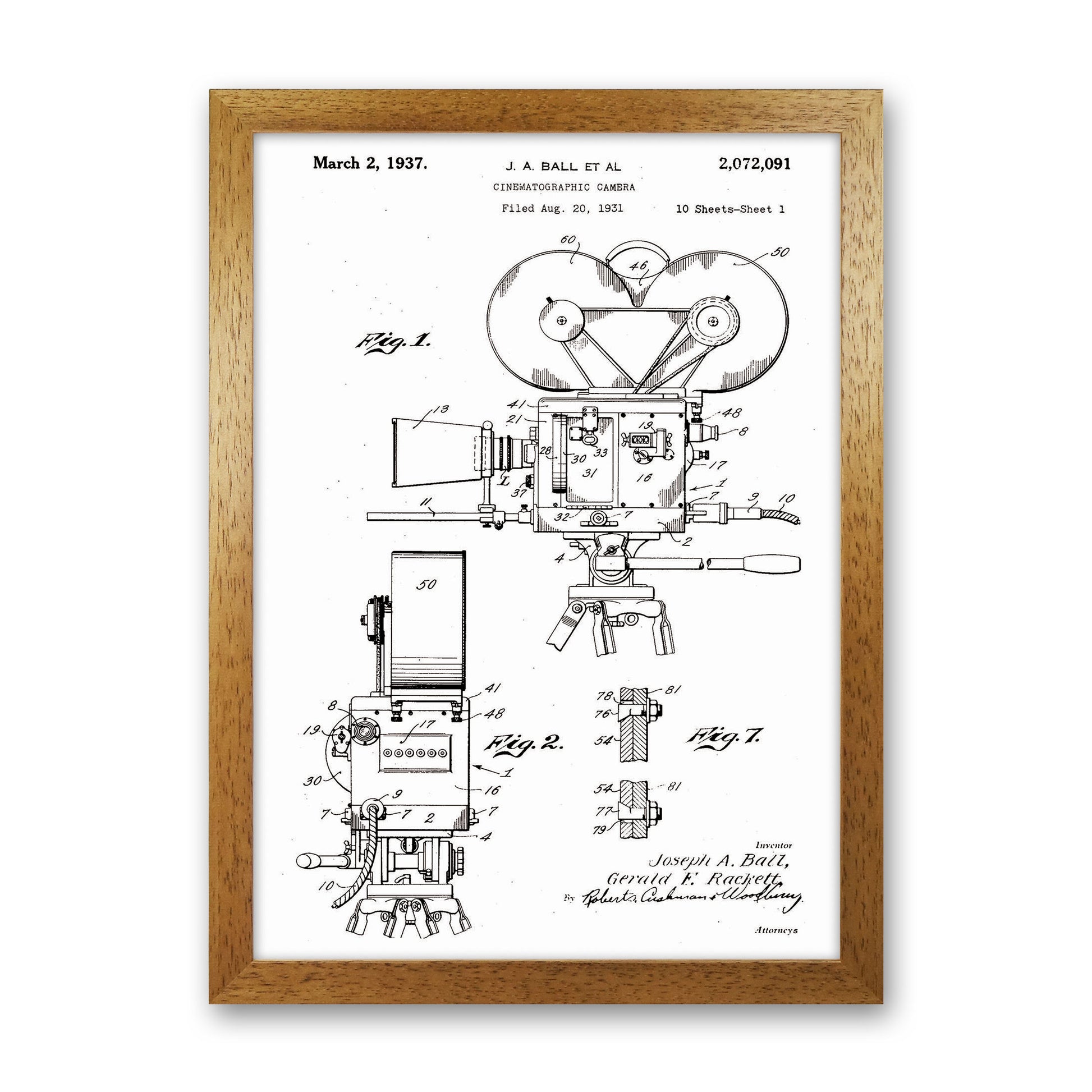 Cinema Camera Patent Art Print by Jason Stanley Oak Grain