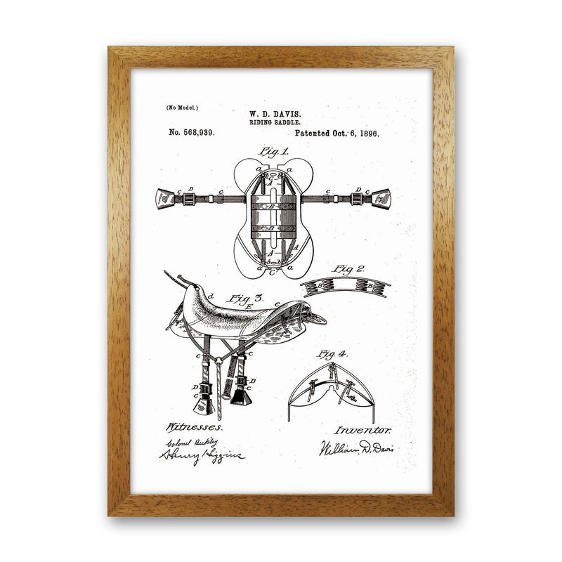 Riding Saddle Patent Art Print by Jason Stanley Oak Grain