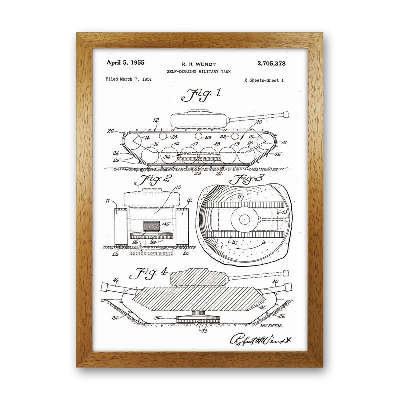 Military Tank Patent Art Print by Jason Stanley Oak Grain
