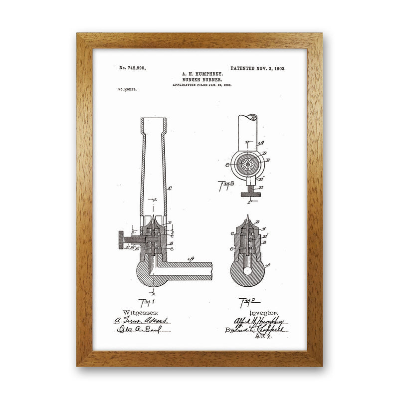 Bunsen Burner Patent Art Print by Jason Stanley Oak Grain