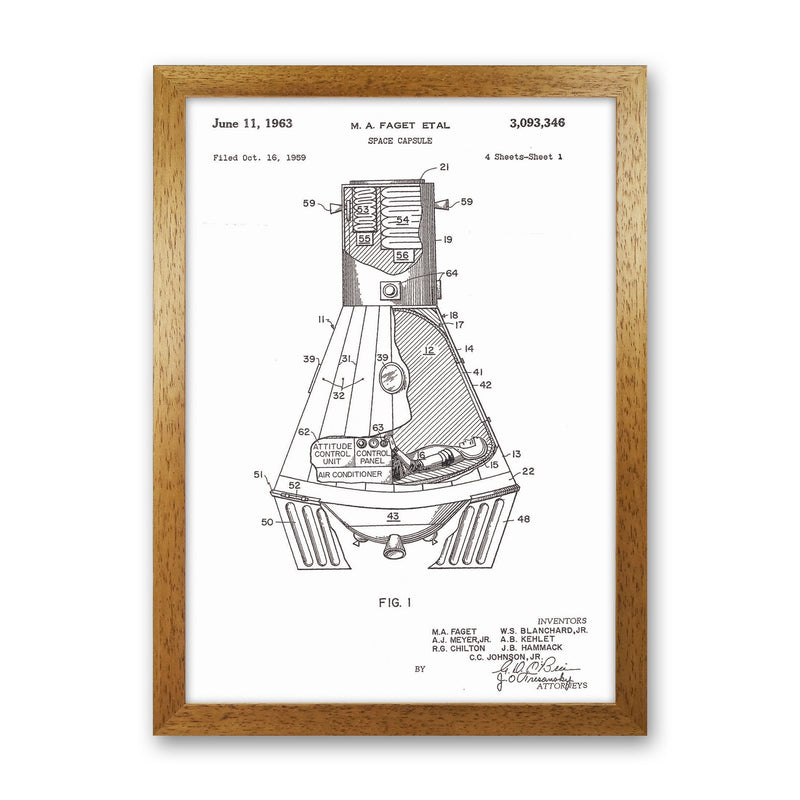 Space Capsule Patent Art Print by Jason Stanley Oak Grain