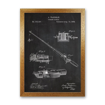 Fishing Rod Patent Art Print by Jason Stanley Oak Grain