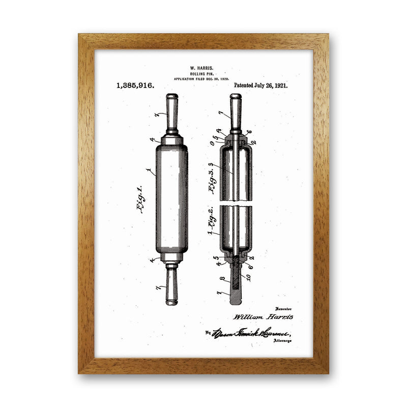 Rolling Pin Patent Art Print by Jason Stanley Oak Grain