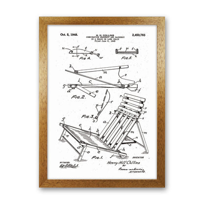Beach Chair Patent Art Print by Jason Stanley Oak Grain