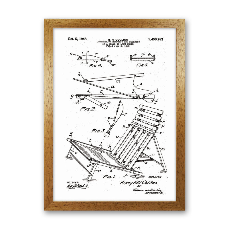Beach Chair Patent Art Print by Jason Stanley Oak Grain