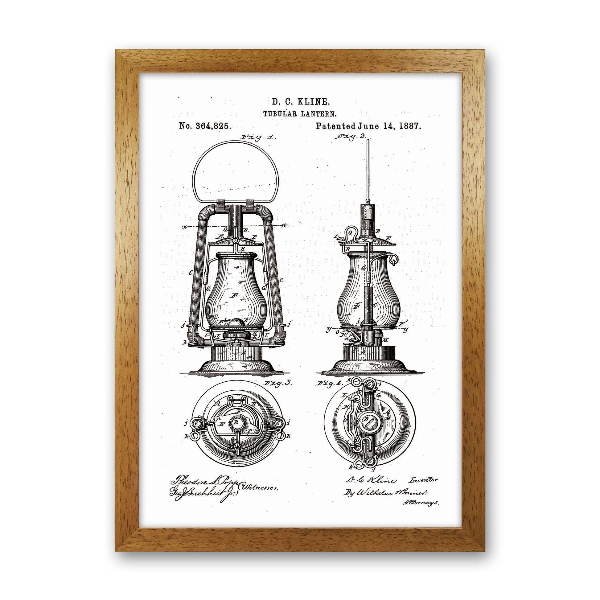 Vintage Lamp Patent Art Print by Jason Stanley Oak Grain