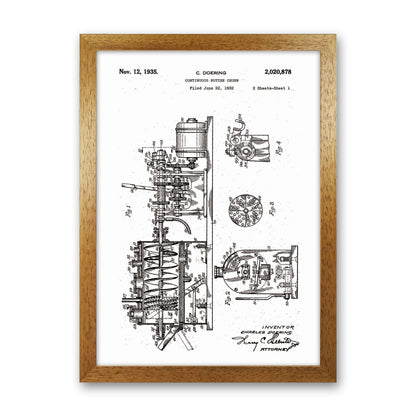 Butter Churn Patent Art Print by Jason Stanley Oak Grain