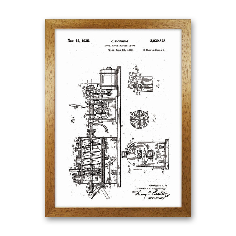 Butter Churn Patent Art Print by Jason Stanley Oak Grain