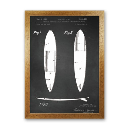 Surfboard Patent 1 Art Print by Jason Stanley Oak Grain