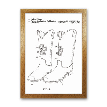Cowboy Boots Patent Art Print by Jason Stanley Oak Grain