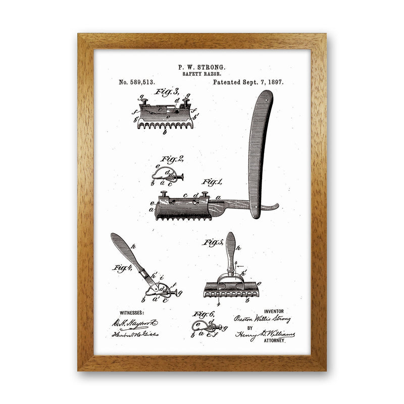 Safety Razor Patent Art Print by Jason Stanley Oak Grain