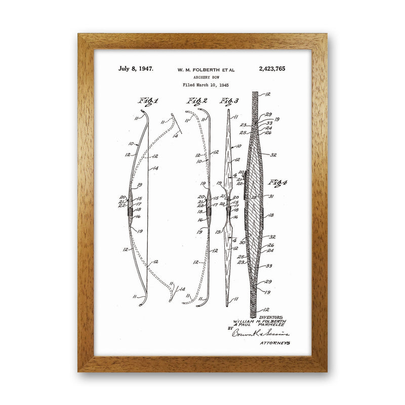 Archery Bow Patent Art Print by Jason Stanley Oak Grain
