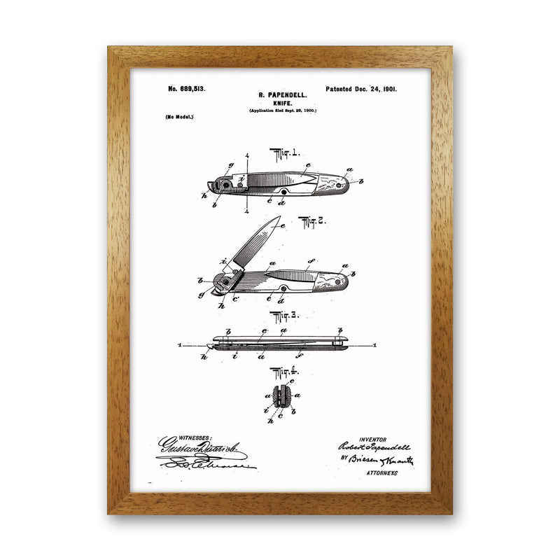 Pocket Knife Patent Art Print by Jason Stanley Oak Grain