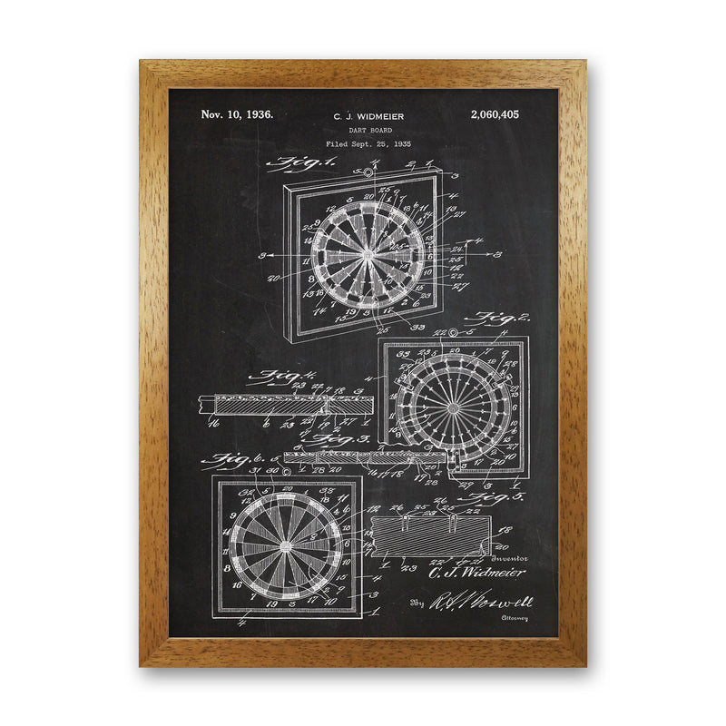 Dart Board Patent Art Print by Jason Stanley Oak Grain