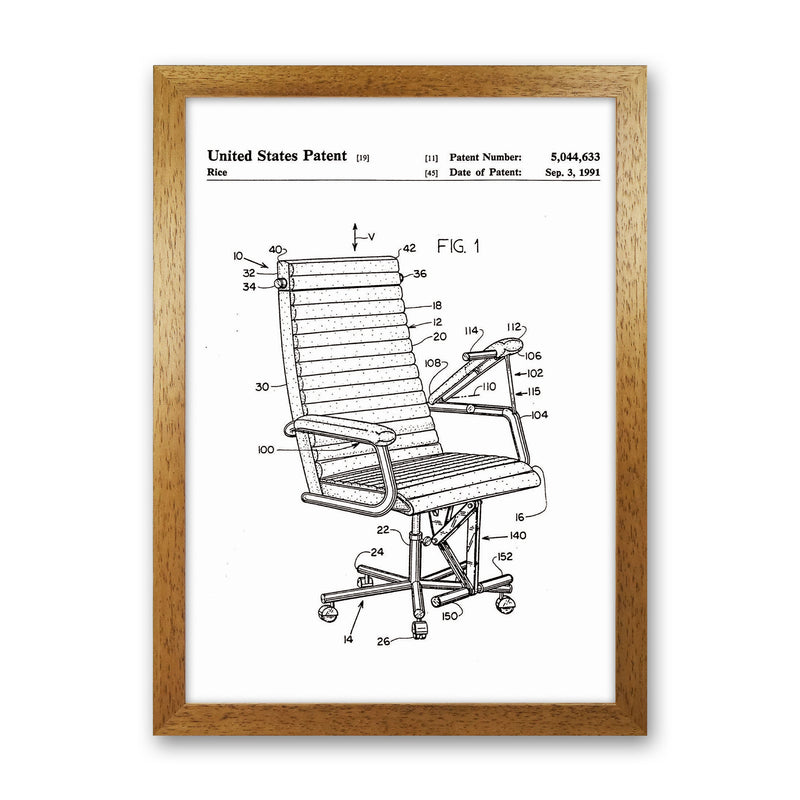 Desk Chair Patent Art Print by Jason Stanley Oak Grain