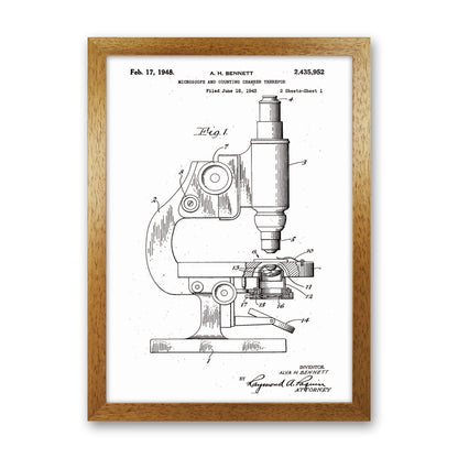 Microscope Patent Art Print by Jason Stanley Oak Grain