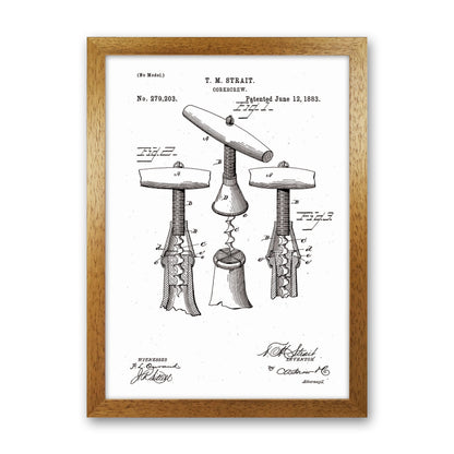 Corkscrew Patent Art Print by Jason Stanley Oak Grain