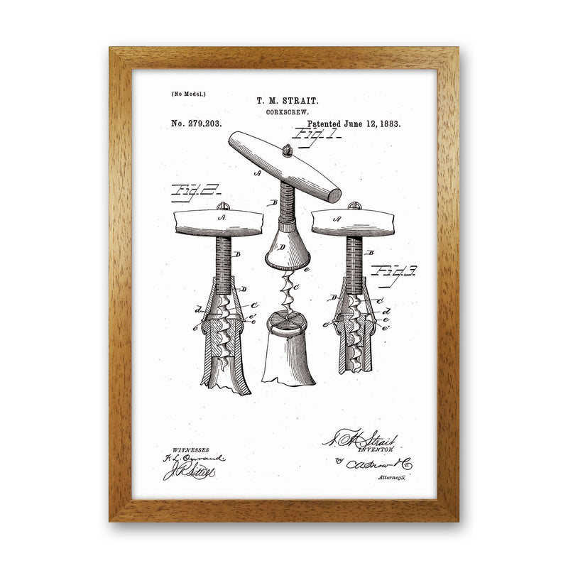 Corkscrew Patent Art Print by Jason Stanley Oak Grain
