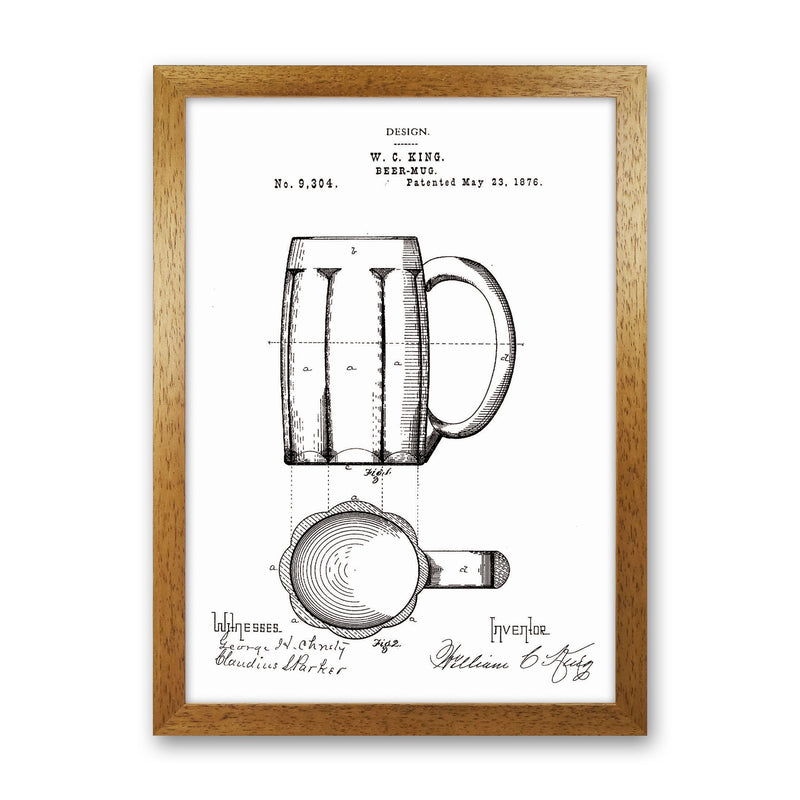 Beer Mug Patent 2 Art Print by Jason Stanley Oak Grain