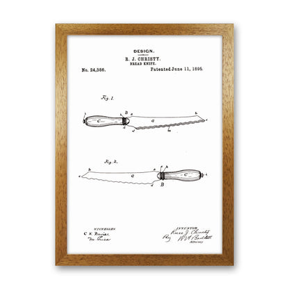 Bread Knife Patent Art Print by Jason Stanley Oak Grain