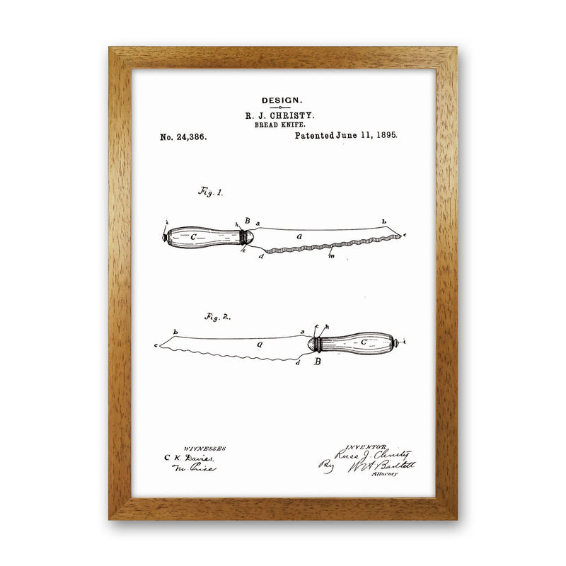 Bread Knife Patent Art Print by Jason Stanley Oak Grain