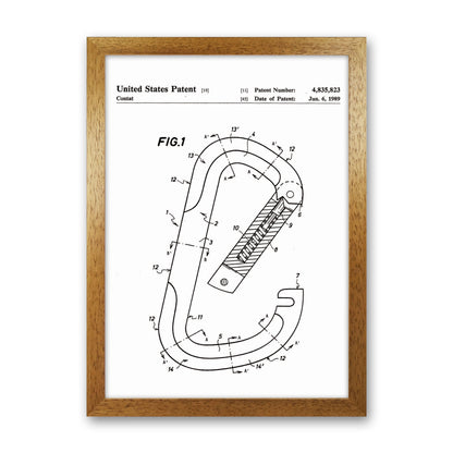 Caribiner Patent Art Print by Jason Stanley Oak Grain