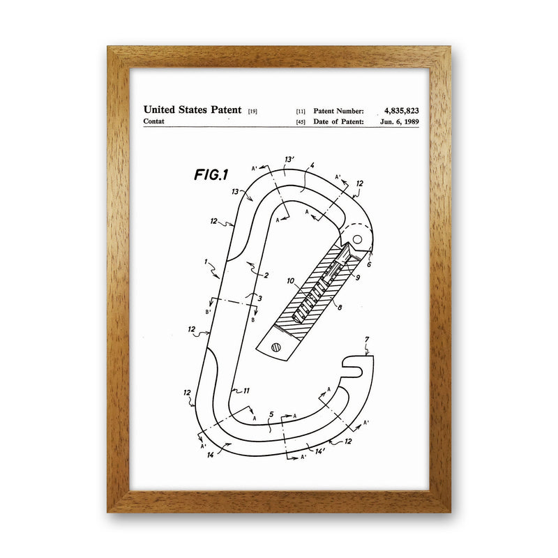 Caribiner Patent Art Print by Jason Stanley Oak Grain