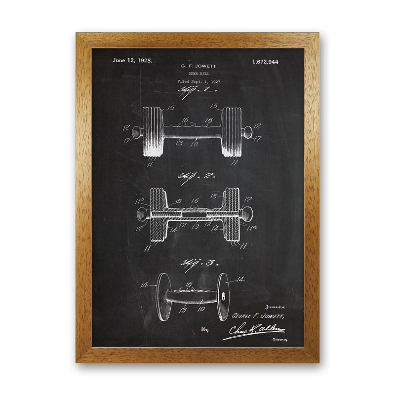 Dumbbell Patent Art Print by Jason Stanley Oak Grain
