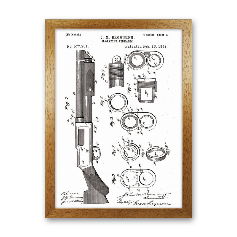 Shotgun Patent Art Print by Jason Stanley Oak Grain